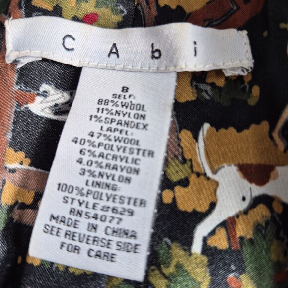 Cabi Gray Black 2 Button Wool Jacket Equestrian Hunt Scene Liner 2 Pockets 8 - Picture 6 of 7